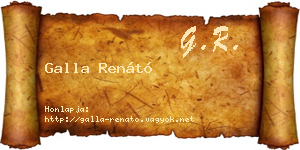 Galla Renátó névjegykártya